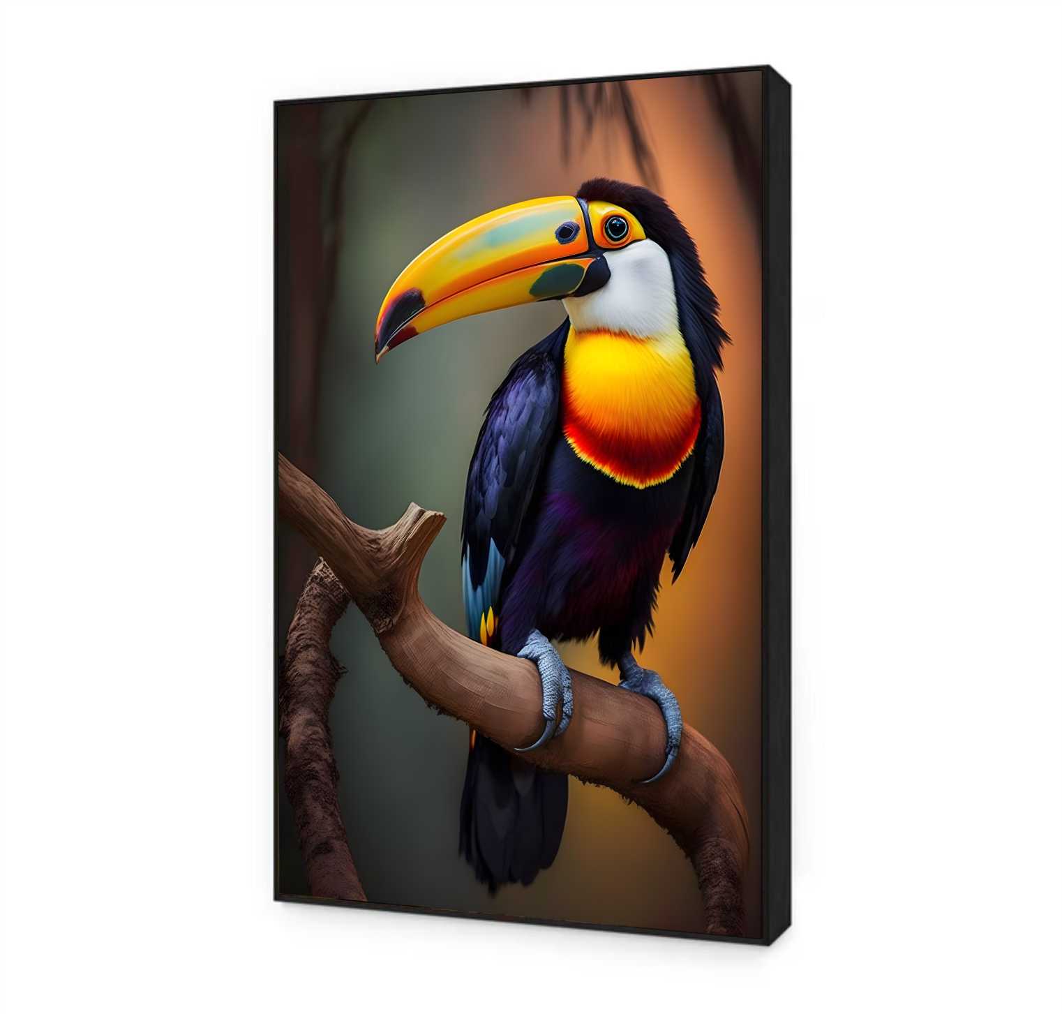Quadro Decorativo Tucano em Arte Colorida